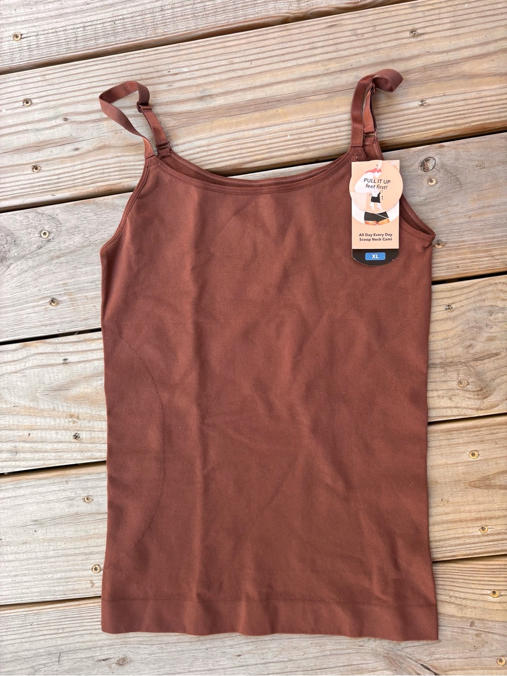 NWT Stretch Seamless Cami Tank Top - Brown shapermint xl